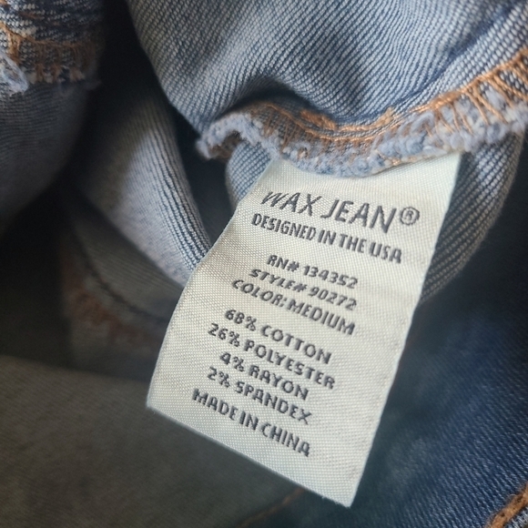 Women's NWT Wax Jean Stretch Denim Trucker Jacket Medium Wash Jacket Size Small - Picture 7 of 7